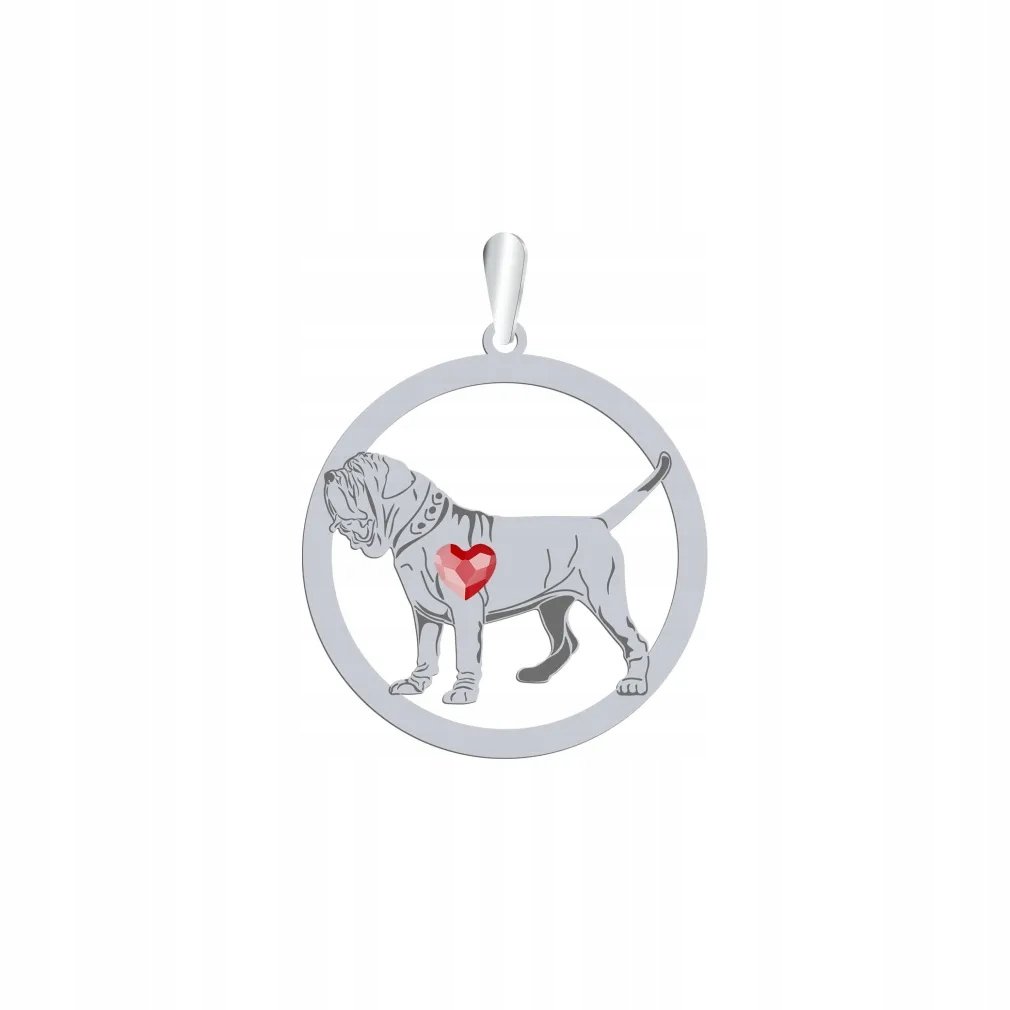 Zawieszka Srebrna z psem Mastino Napoletano 925 Biżuteria na Prezent GRAWER
