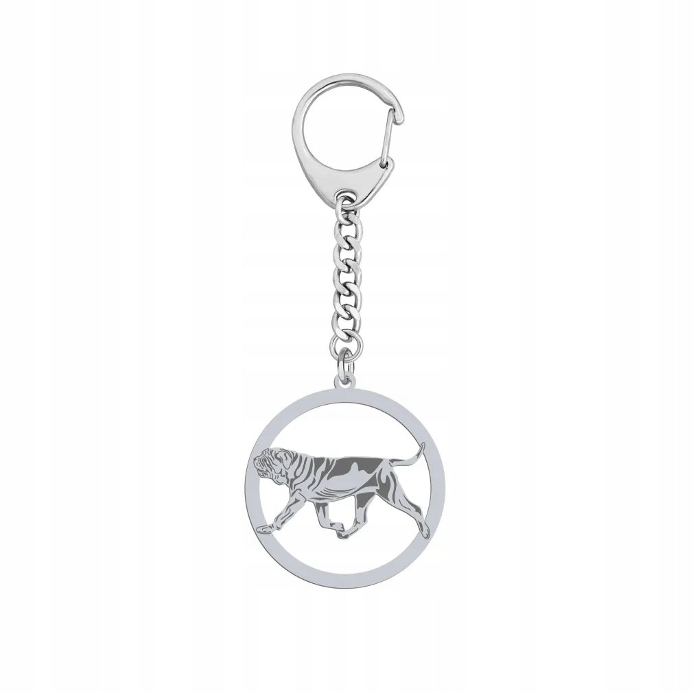 Brelok Srebrny z Mastino Napoletano 925 Biżuteria Kobieta Prezent GRAWER