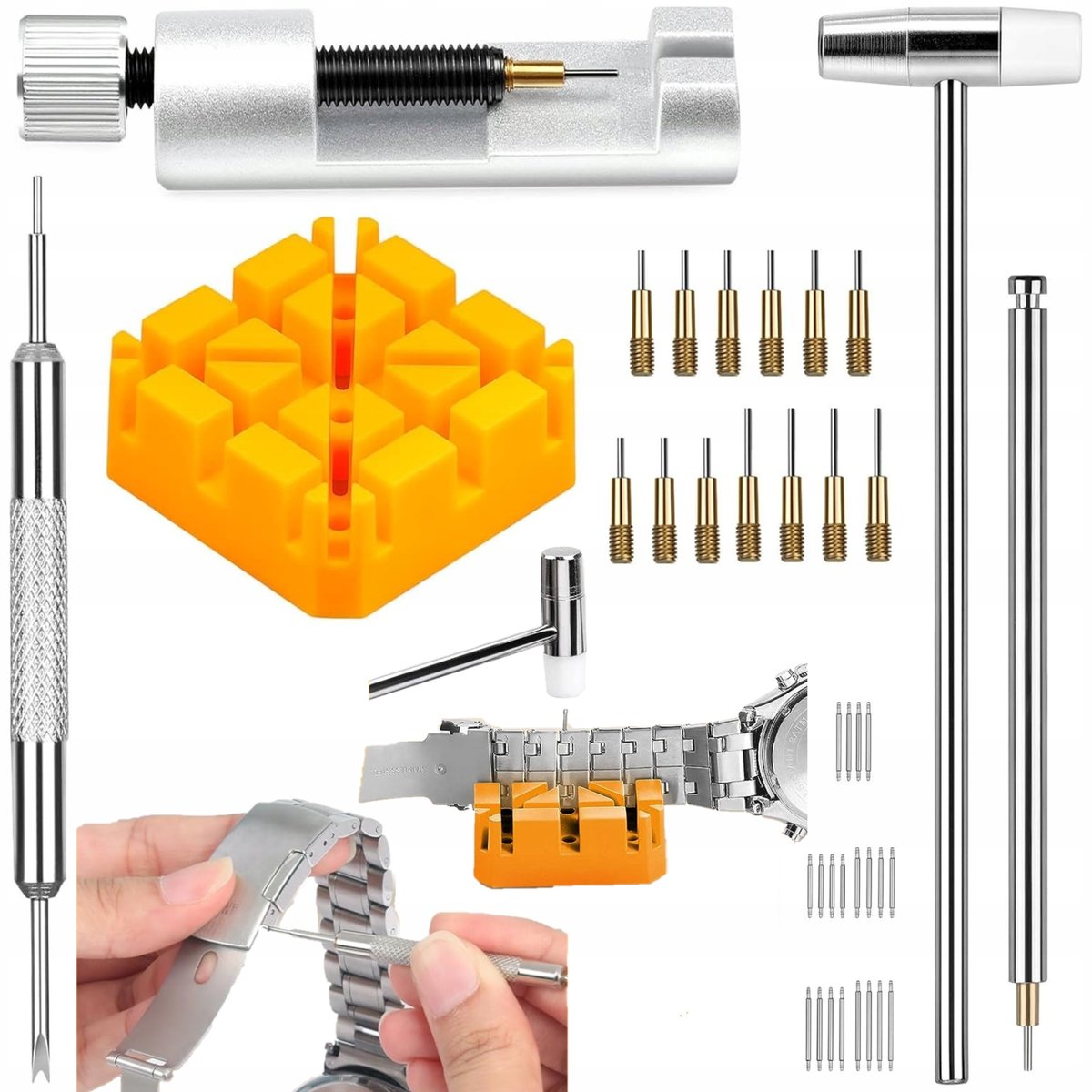 Zestaw do naprawy zegarka bransolety narzędzia teleskop pasek duży