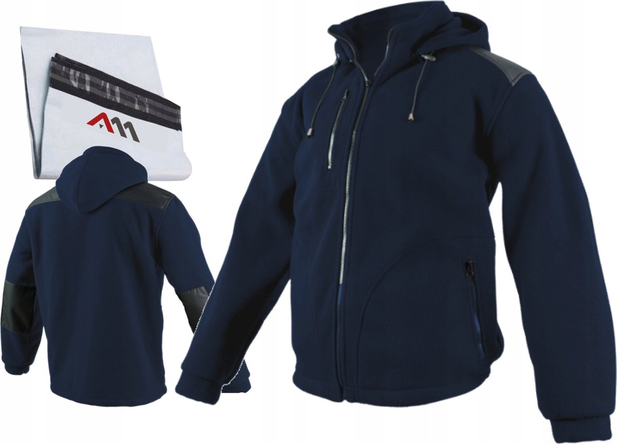 Gruby Polar Męski Roboczy Bluza Polarowa Robocza Z Odpinanym Kapturem R.Xl