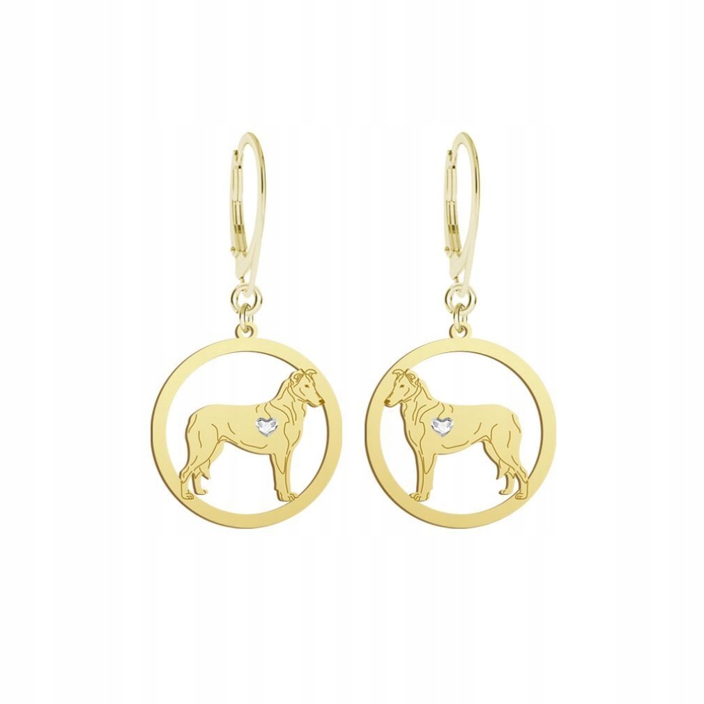 Kolczyki Złote z Owczarek Szkocki Krótkowłosy SREBRO 925 Prezent GRAWER