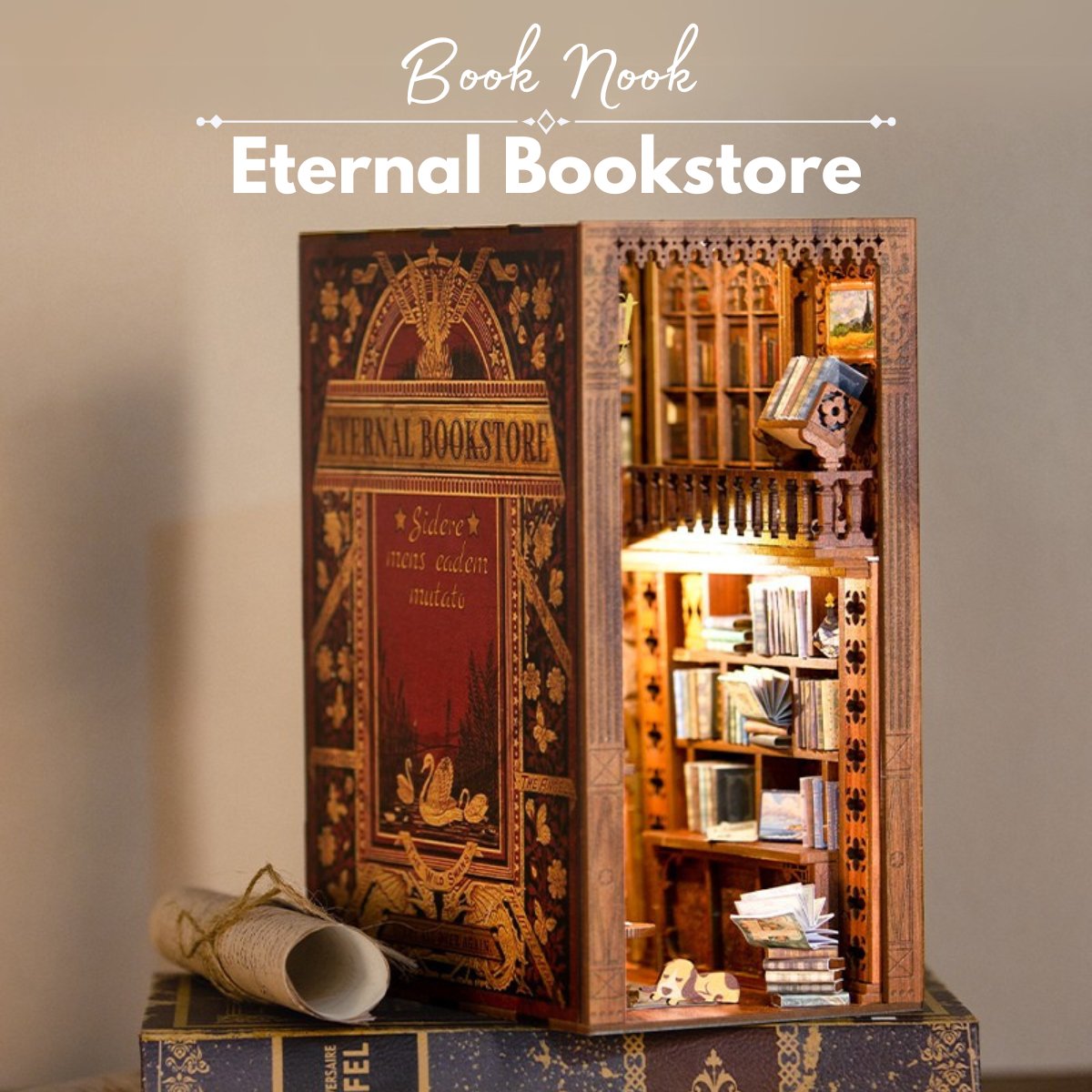 DIY Miniaturowy domek - Eternal Bookstore | Book Nook | DIY | Puzzle 3D
