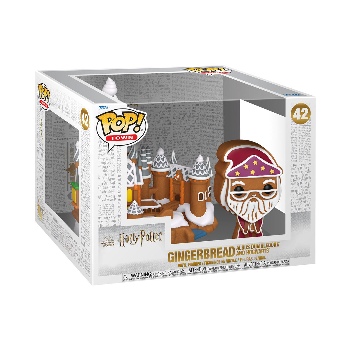 Funko POP! Marvel, figurka kolekcjonerska, POP Town: HP GB– Dumbledore & Hogwarts
