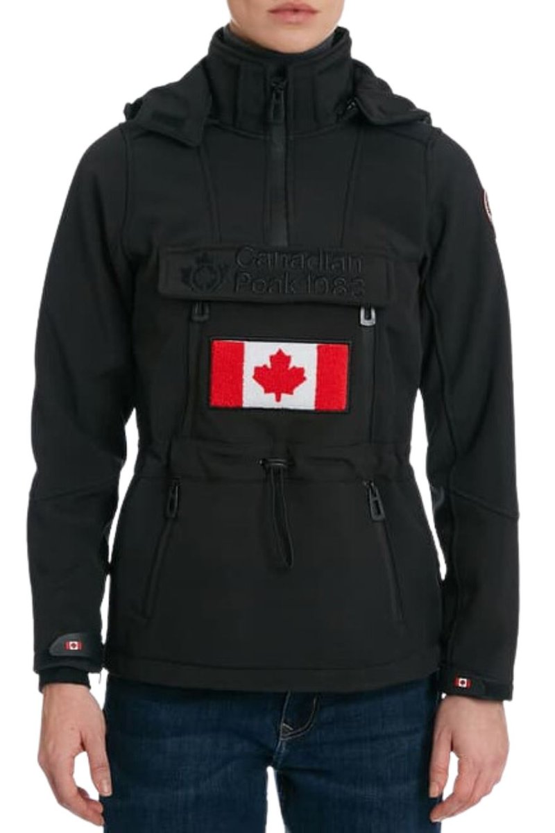 Kurtka damska Canadian Peak Toka trekkingowa softshell czarna-XXL