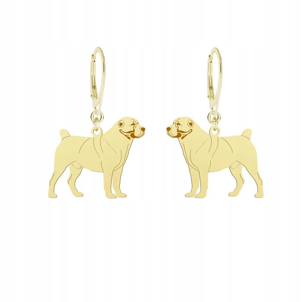 Kolczyki Złote z psem Owczarek Środkowoazjatycki 925 Kobieta Prezent GRAWER
