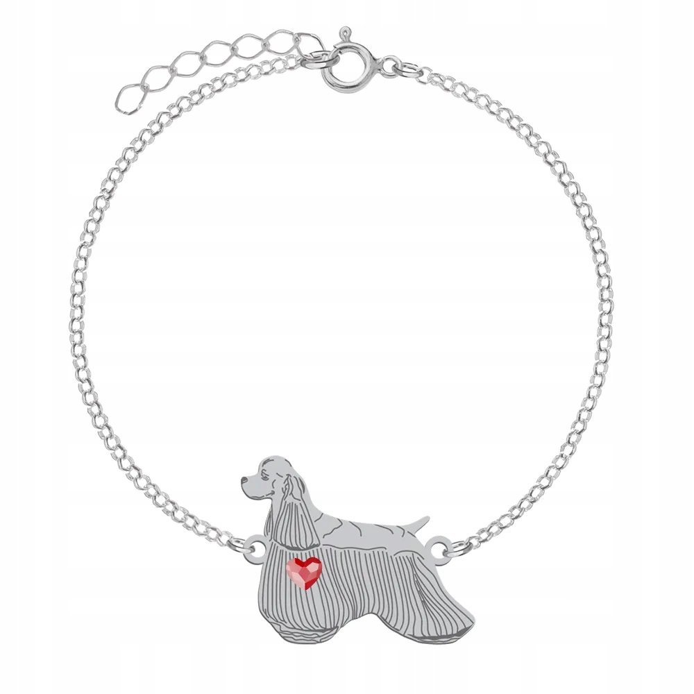 Bransoletka Srebrna z psem Cocker Spaniel Amerykański 925 Biżuteria GRAWER