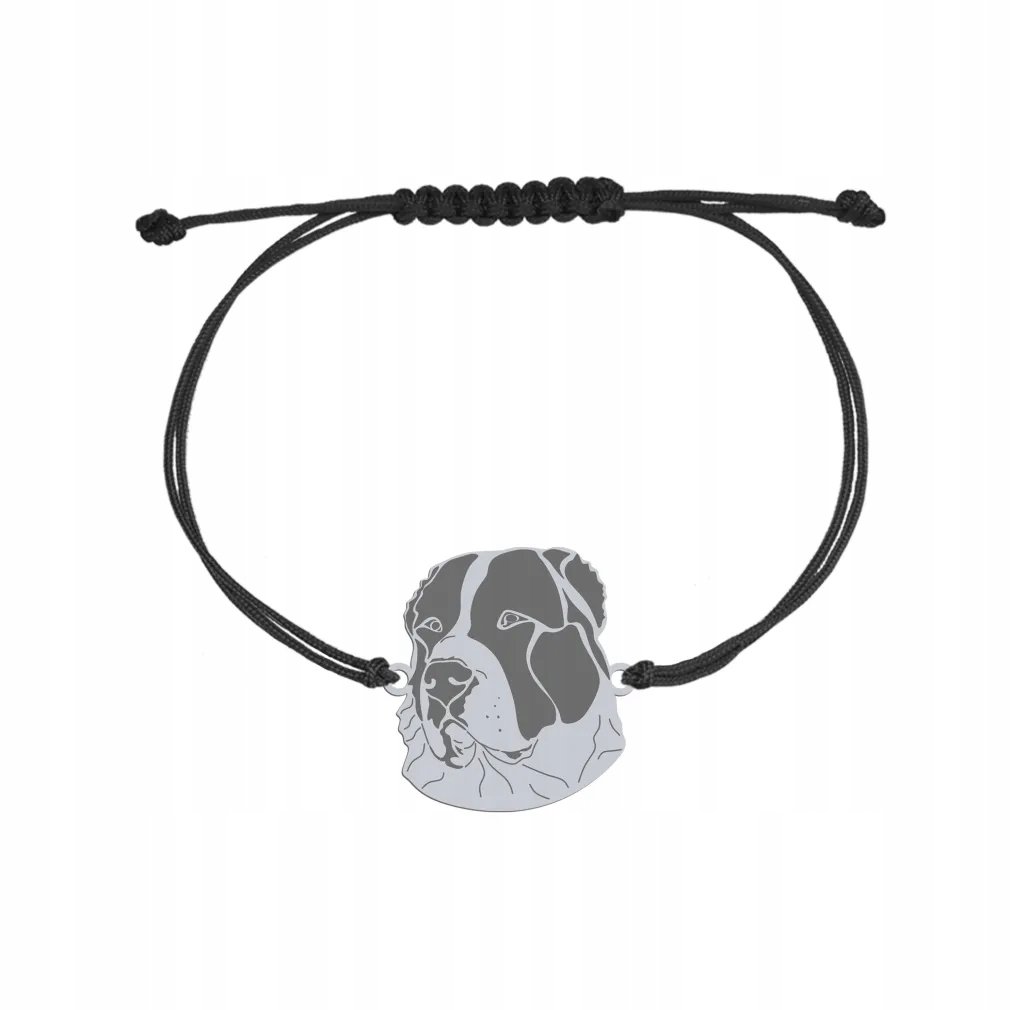 Bransoletka Srebrna z psem Owczarek Środkowoazjatycki 925 Sznurek GRAWER