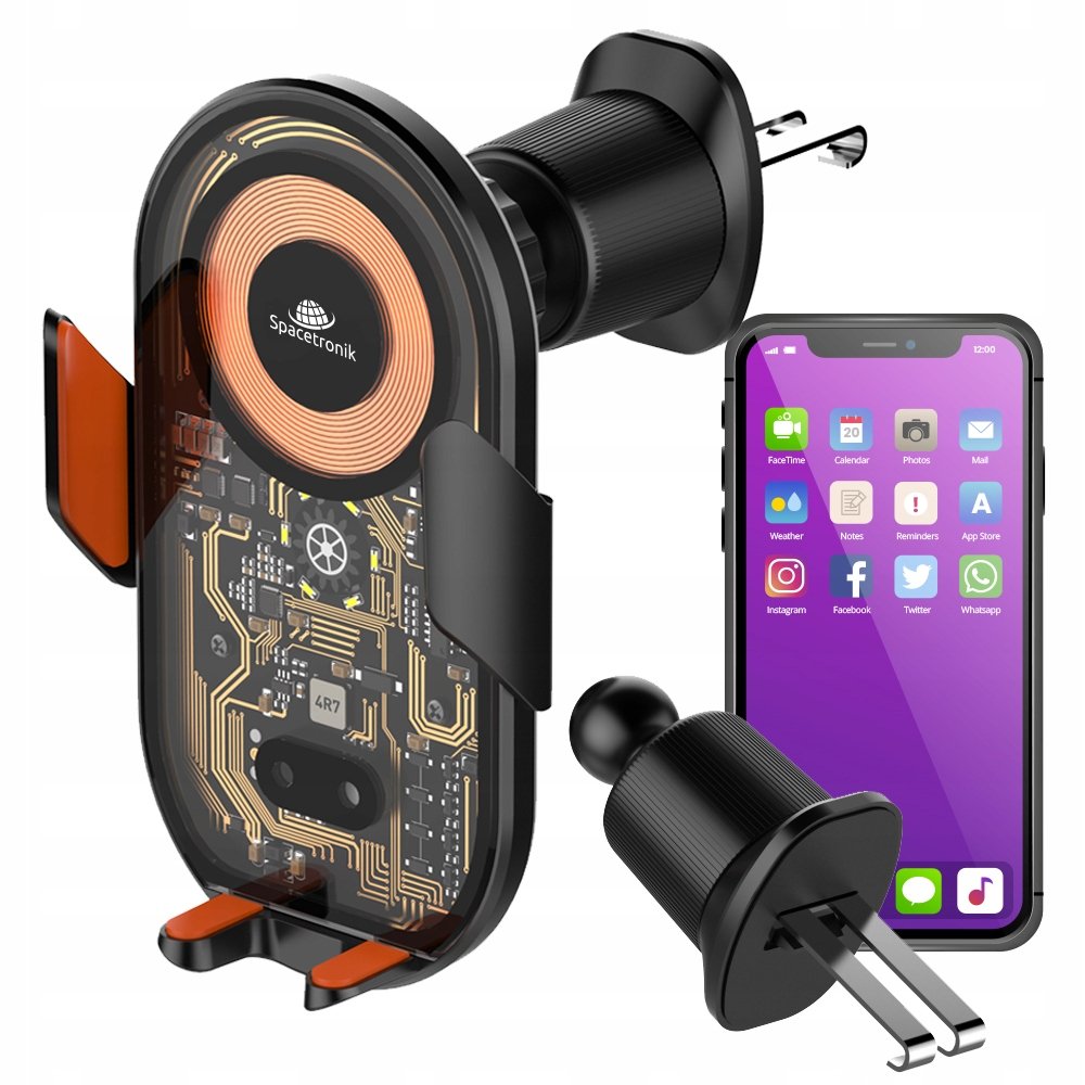 Automatyczny uchwyt samochodowy ŁADOWARKA Indukcyjna Spacetronik na kratkę