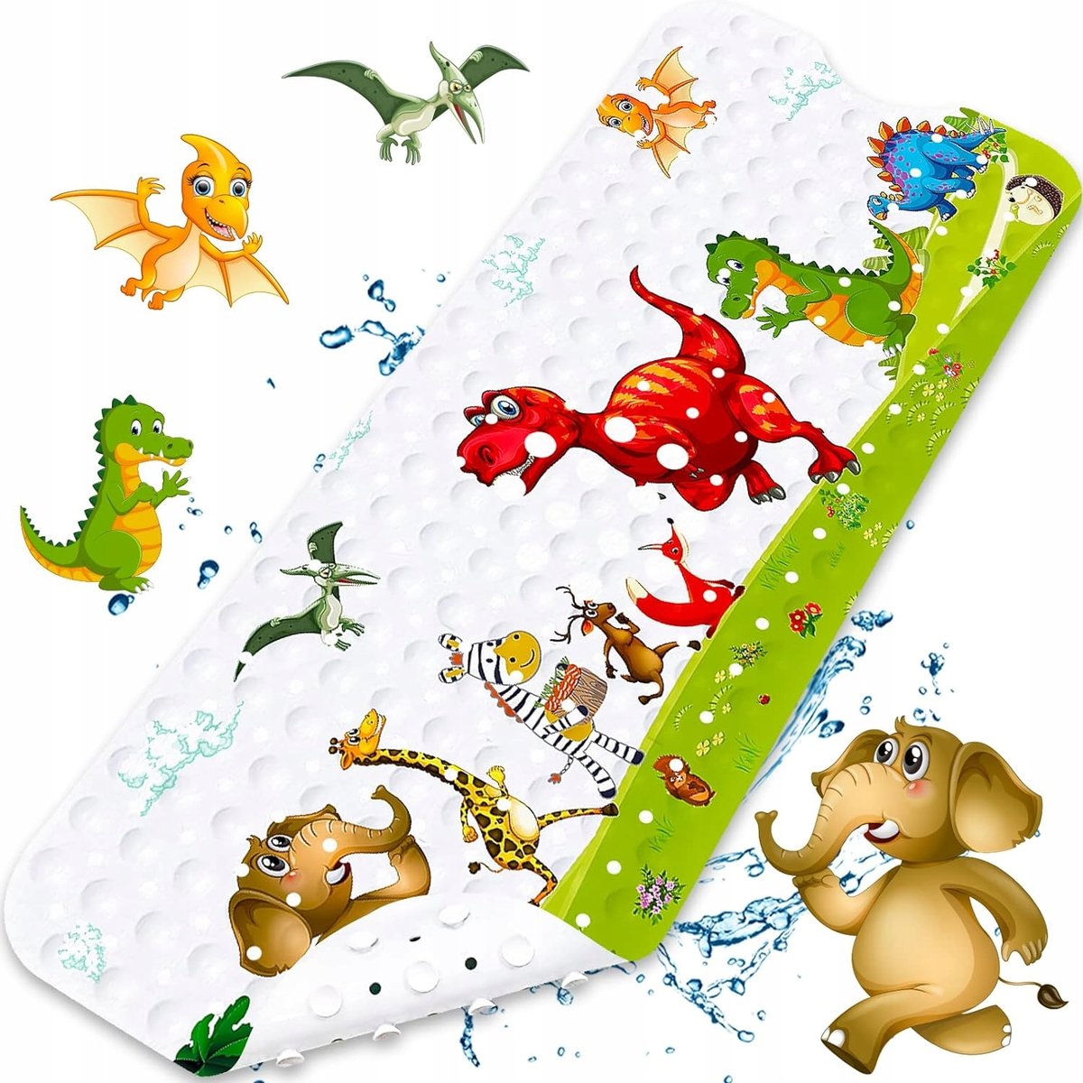 Mata do wanny, prysznic, antypoślizgowa, 100x40 cm dla dzieci dinozaur
