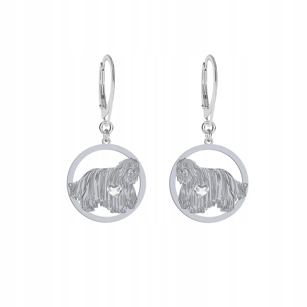 Kolczyki Srebrne z psem Owczarek z Bergamo 925 Biżuteria Prezent GRAWER