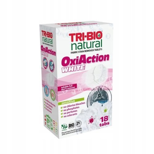 Tri-Bio, Tabletki do prania OXI ACTION WHITE,18szt