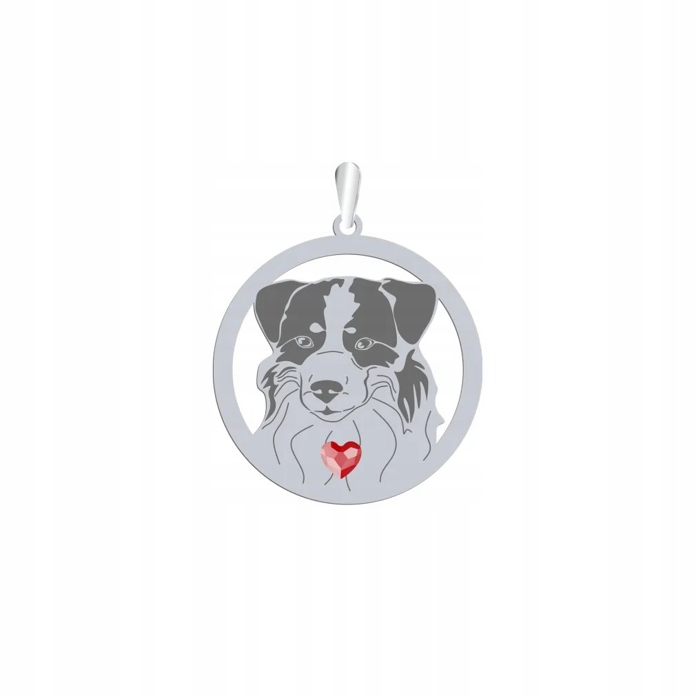 Zawieszka Srebro 925 z psem Miniaturowy Owczarek Amerykański Kobieta GRAWER