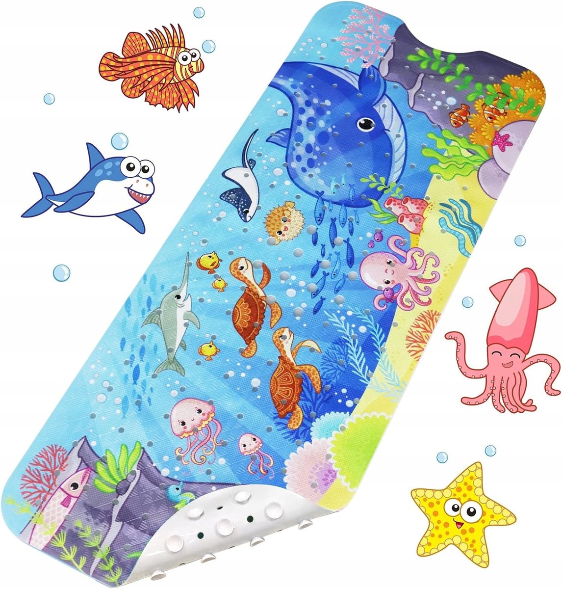 MATA ANTYPOŚLIZGOWA DO WANNY DLA DZIECI 100x40cm do łazienki Wieloryb Ocean