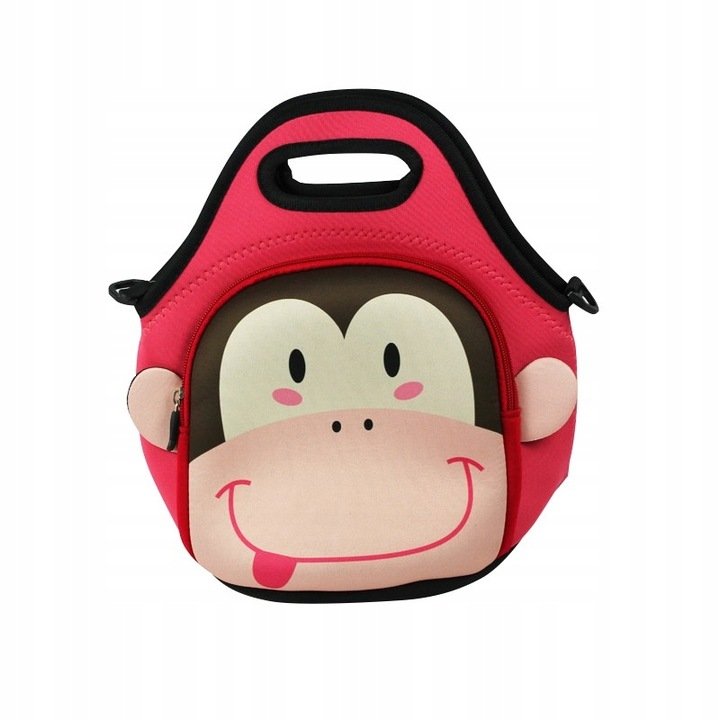 TOREBKA dla dziewczynki z kieszonką na zamek ŚNIADANIÓWKA dla dzieci MONKEY
