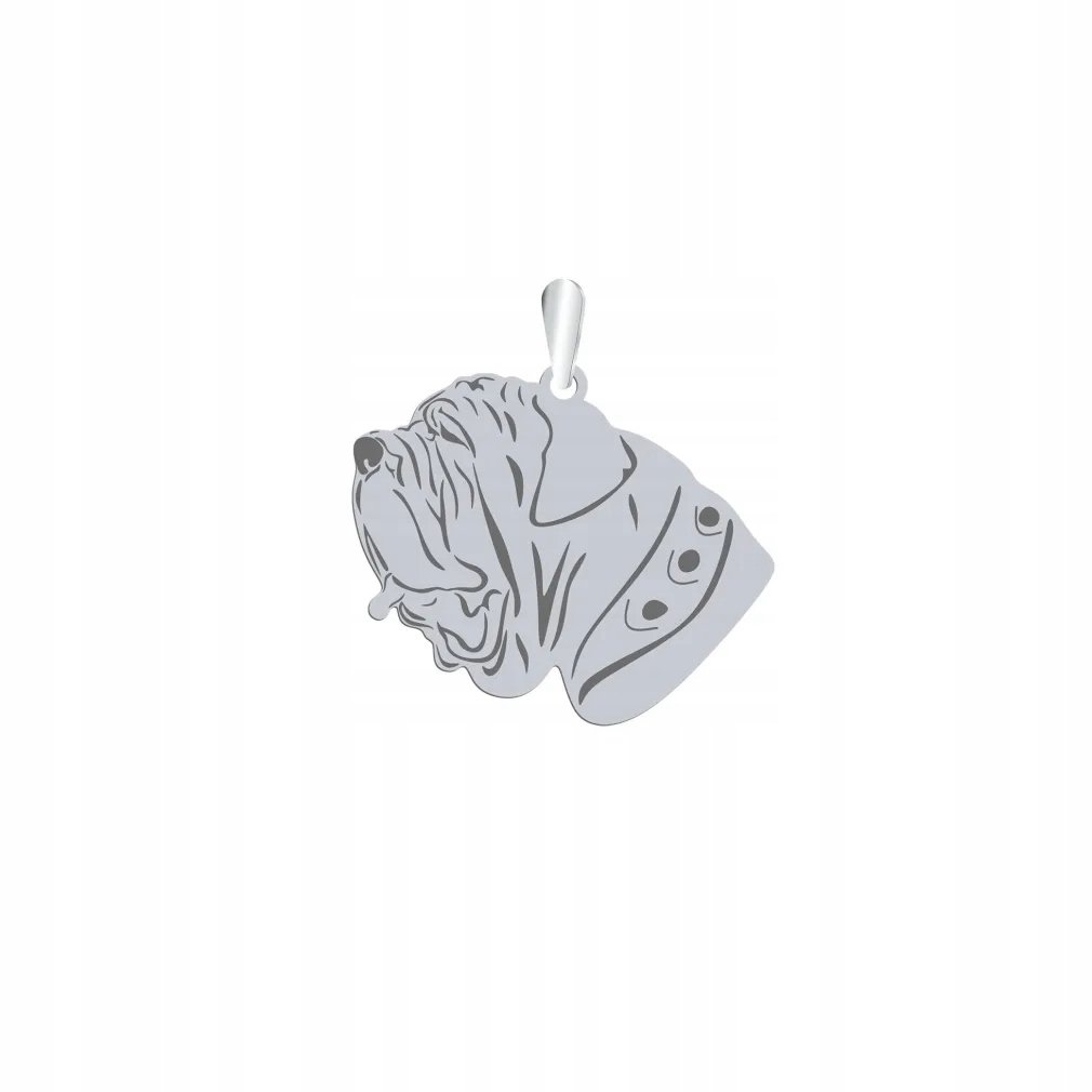 Zawieszka Srebrna z psem Mastino Napoletano 925 Biżuteria Prezent GRAWER