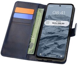 Bizon Etui z klapką Case Pocket do Motorola Moto G55 5G, granatowe