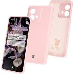 Bizon Silikonowe etui Soft Case do Motorola Edge 40 Neo, pudrowy róż