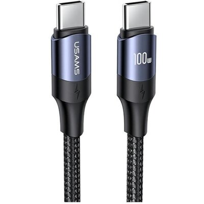 USAMS Kabel U71 USB-C na USB-C 1,2m 100W PD Fast Charge czarny/black SJ524USB01 (US-SJ524)