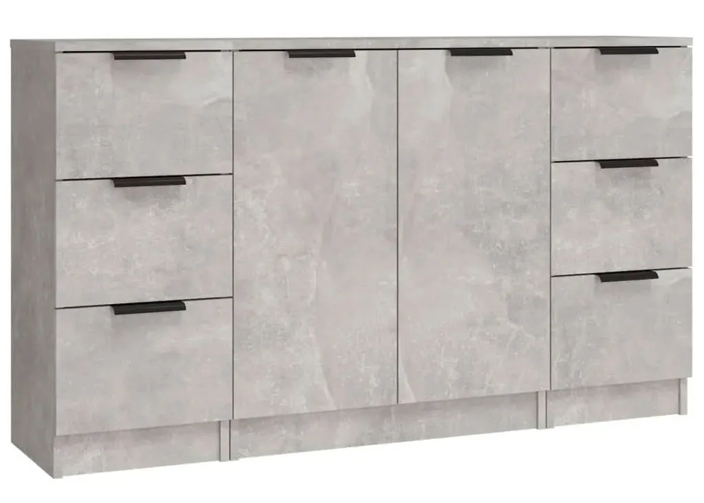 Loftowa komoda z szufladami i półką w kolorze beton N8-L12