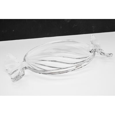 Talerz dekoracyjny cukierek 22,9 x 3 cm transparentny