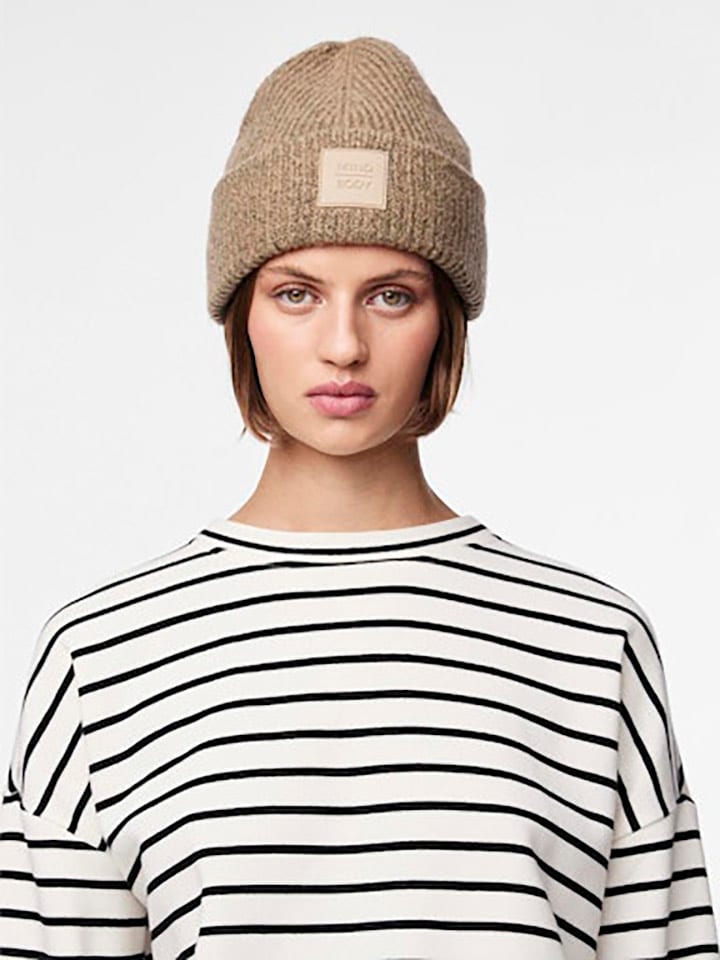 Pieces Czapka beanie w kolorze brązowym