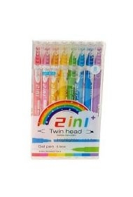 Flamastry dwustronne 8 kolorów