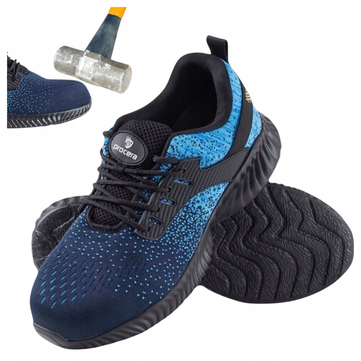 BARDZO LEKKIE sportowe buty robocze adidasy męskie ochronne z NOSKIEM r. 46