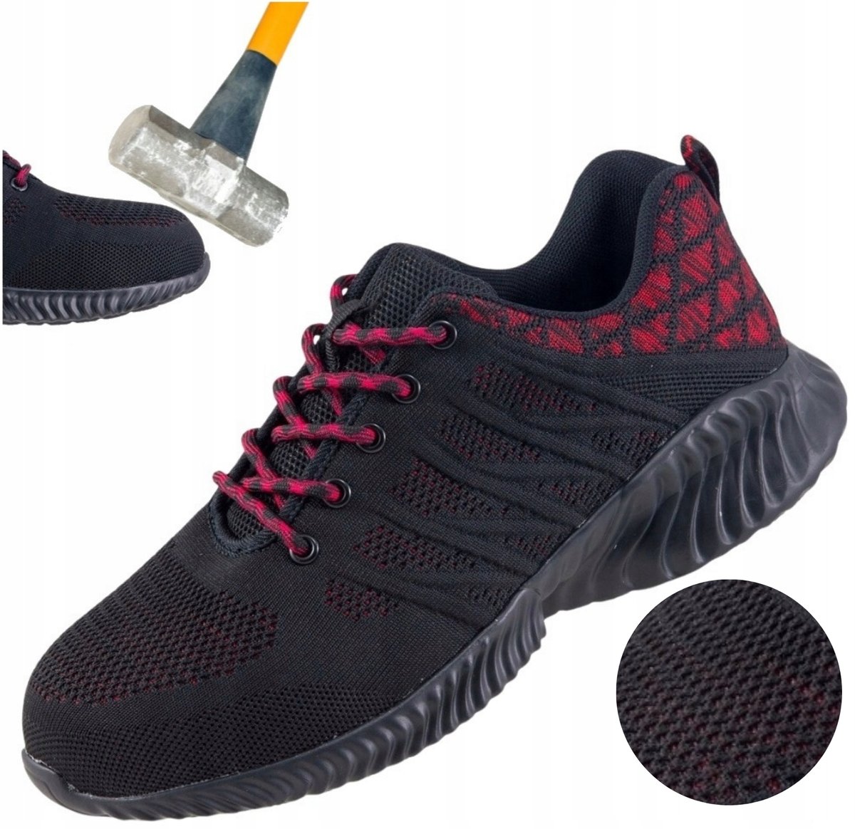 Buty robocze PÓŁBUTY SPORTOWE adidasy z PODNOSKIEM BHP Lekkie Przewiewne 44