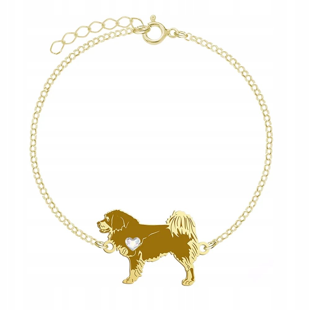 Bransoletka Złota 925 z psem Mastif Tybetański Prezent Urodziny GRAWER