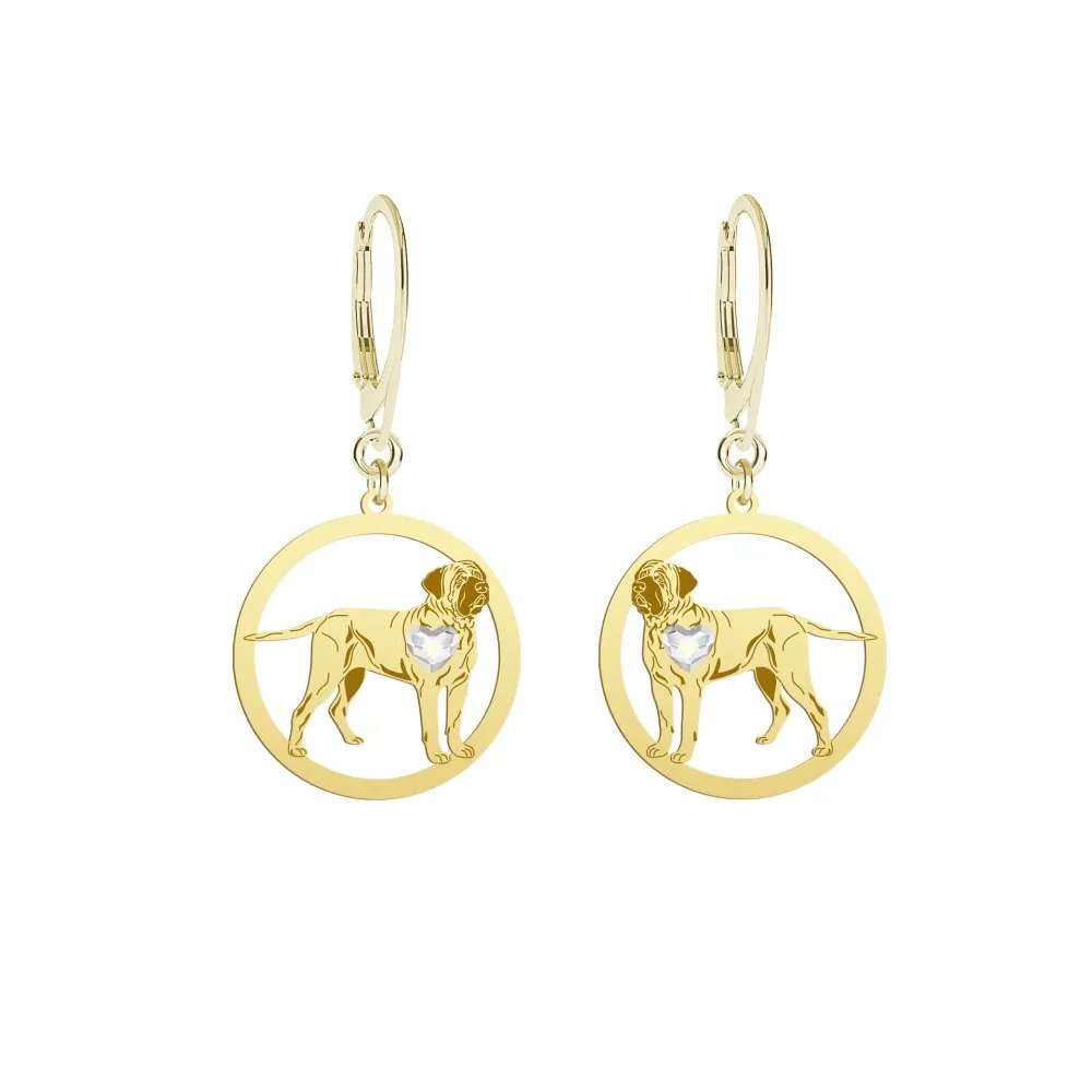 Kolczyki Złote z Tosa Inu 925 Biżuteria na Prezent Bigle Kobieta GRAWER