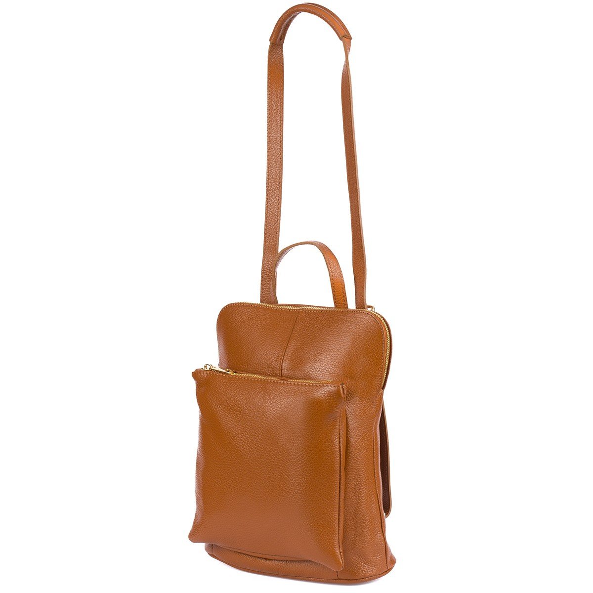 Skórzany Plecak Damski Torba 2W1 Elegancki A4 Włoski Pojemny Camel Vera Pelle S40 : Kolory - Brązowy, Beżowy