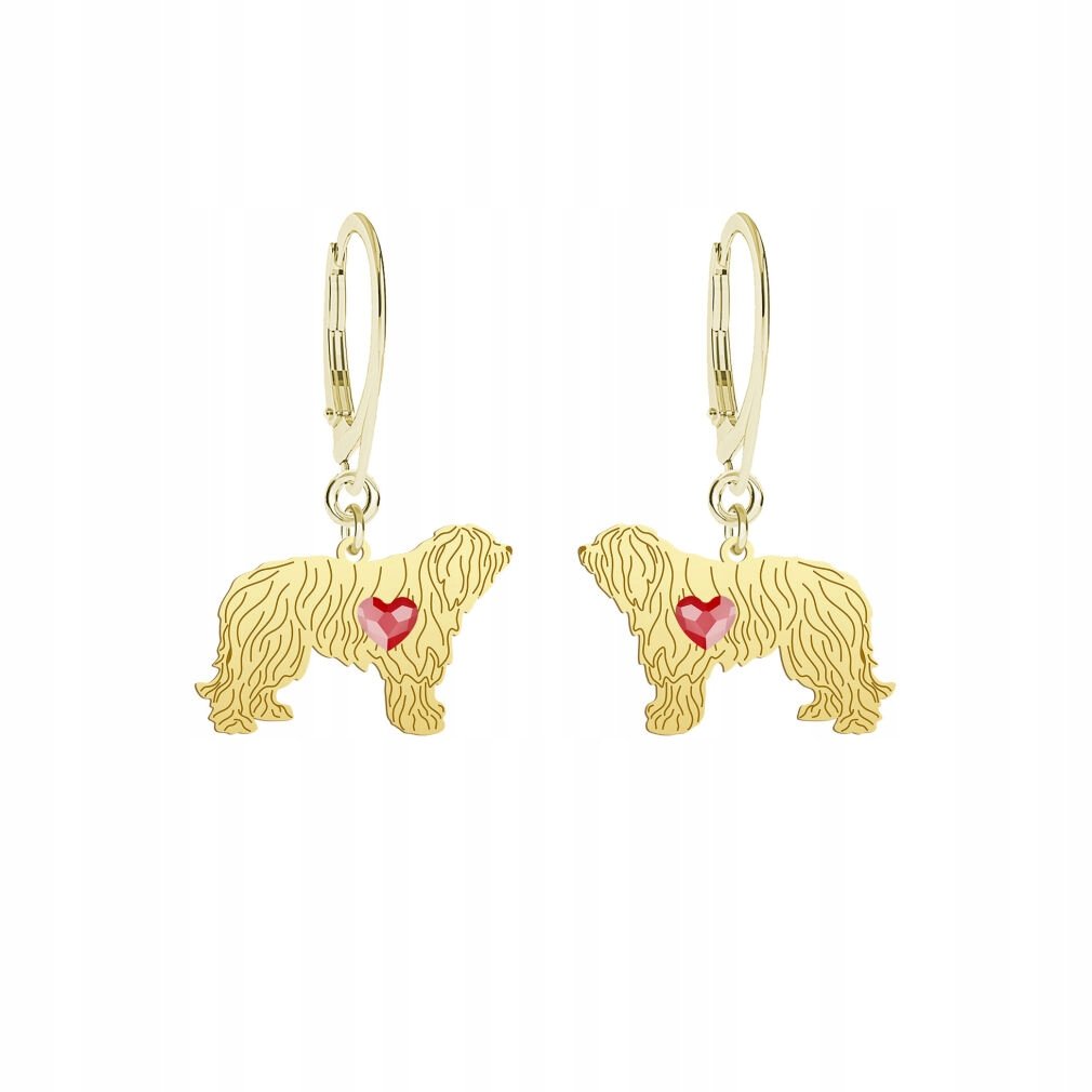 Kolczyki Złote z psem Owczarek Południowo-Rosyjski Jużak 925 Kobieta GRAWER