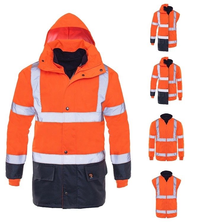 Kurtka robocza BHP Ocieplana Całoroczna PROLUMO 5W1 POMARAŃCZ HVP ROZM XL