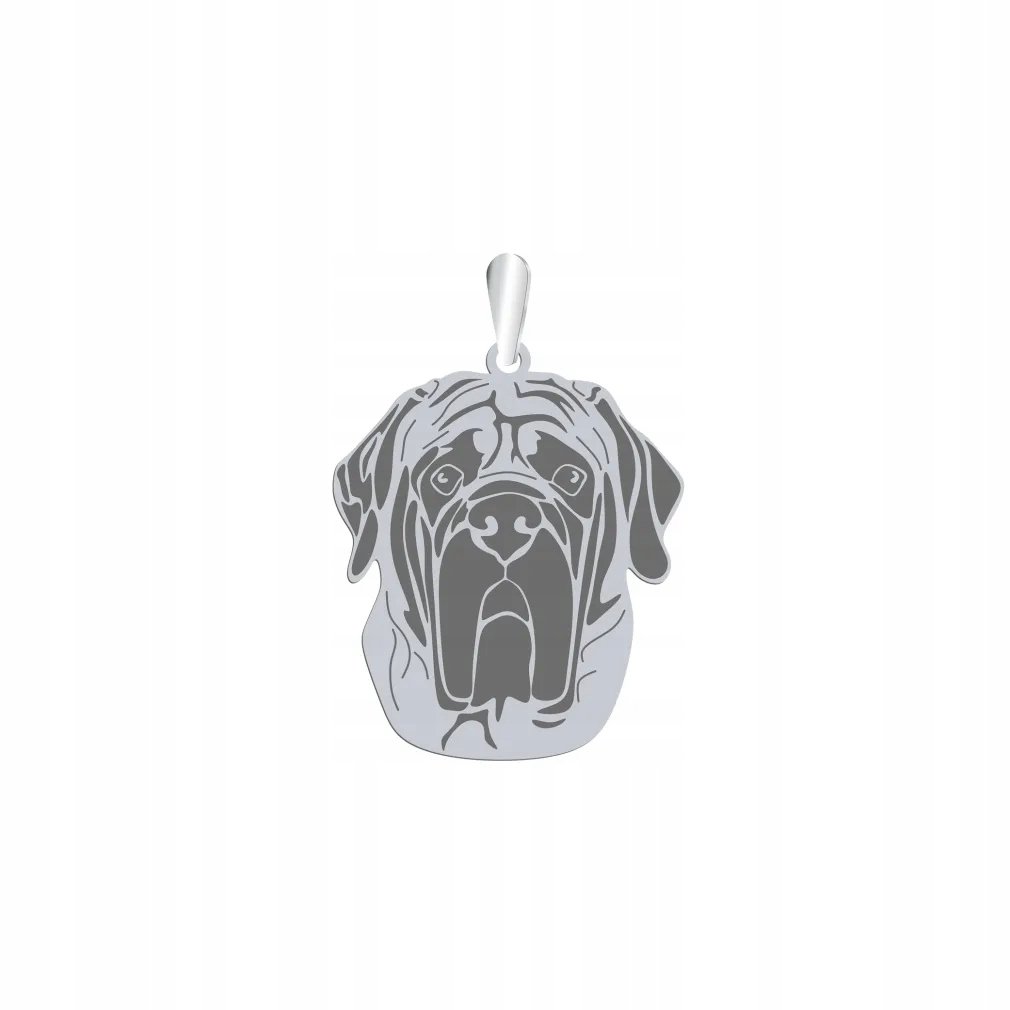 Zawieszka Srebrna z psem Mastif Angielski 925 Prezent Kobieta GRAWER