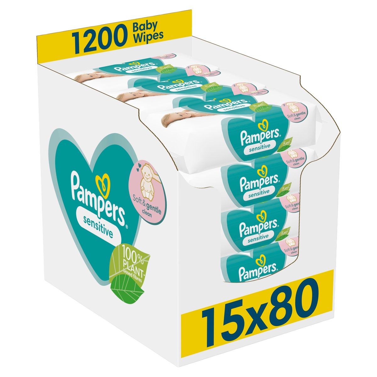 CHUSTECZKI NAWILŻANE PAMPERS SENSITIVE 15x80 szt. DELIKATNE GIGA 1200 SZT.