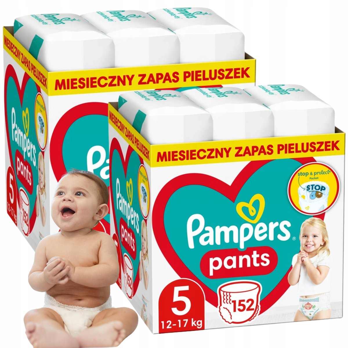 Pieluchomajtki Pampers Pants rozmiar 5 (12-17kg) 152 szt.