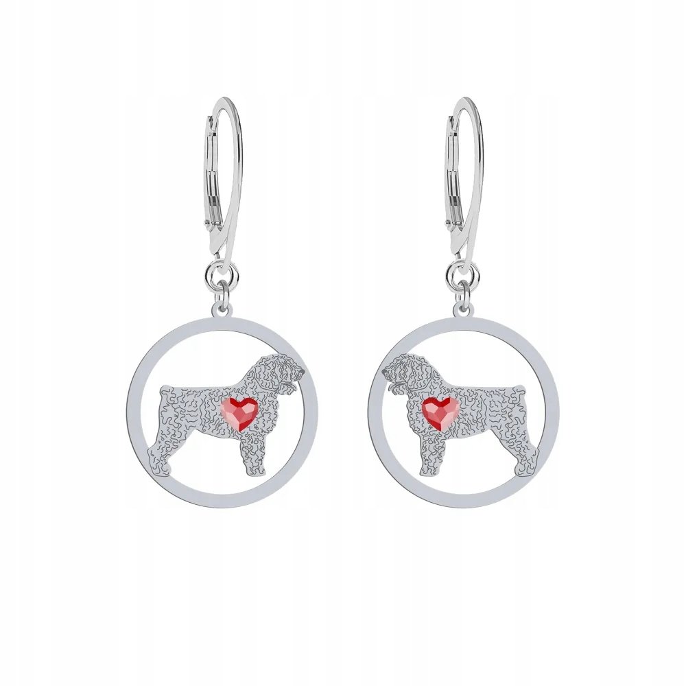 Kolczyki Srebrne 925 z psem Hiszpański Pies Dowodny Kobieta Prezent GRAWER