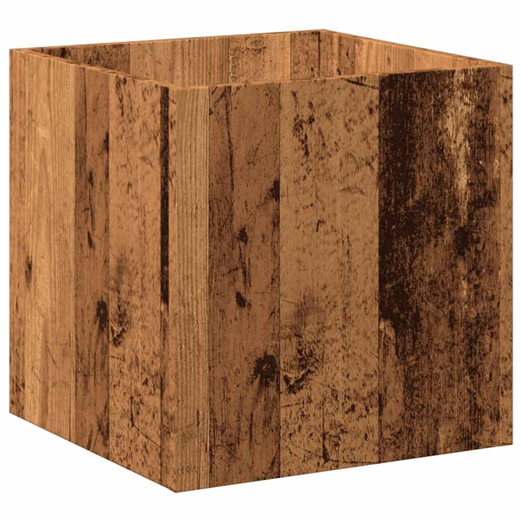 vidaXL Donica, stare drewno, 40x40x40 cm, materiał drewnopochodny