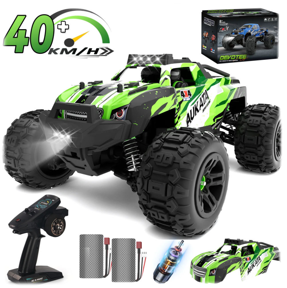 COIL Zdalnie sterowany samochód terenowy Auto 4x4 pilot terenowy 40km/h duży na pilota zielony 1:8
