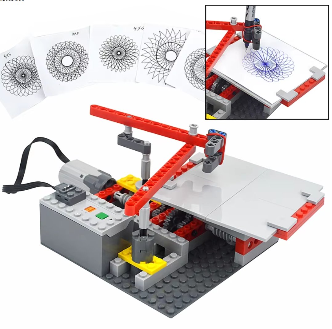 Klocki ploter z silnikiem do zabaw w tworzenie fraktali - zabawa i nauka