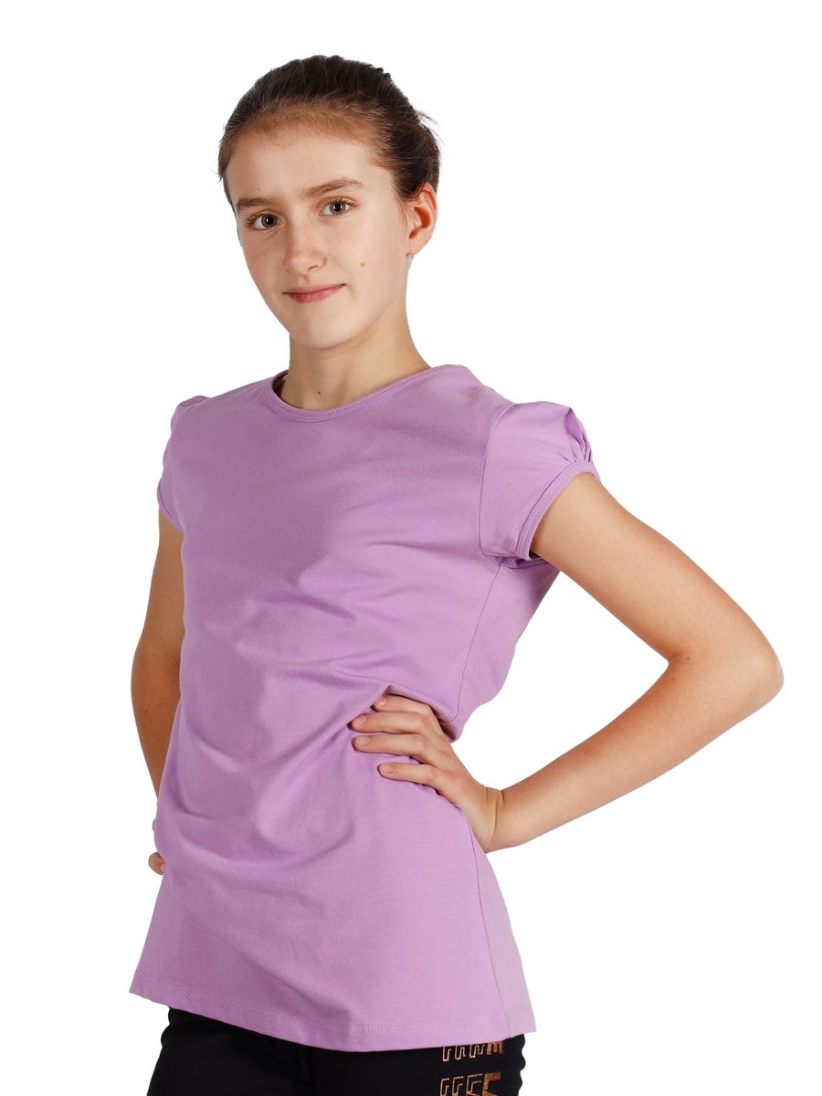 Koszulka dziewczęca t-shirt bawełniany lawendowy 146-152 YOCLUB