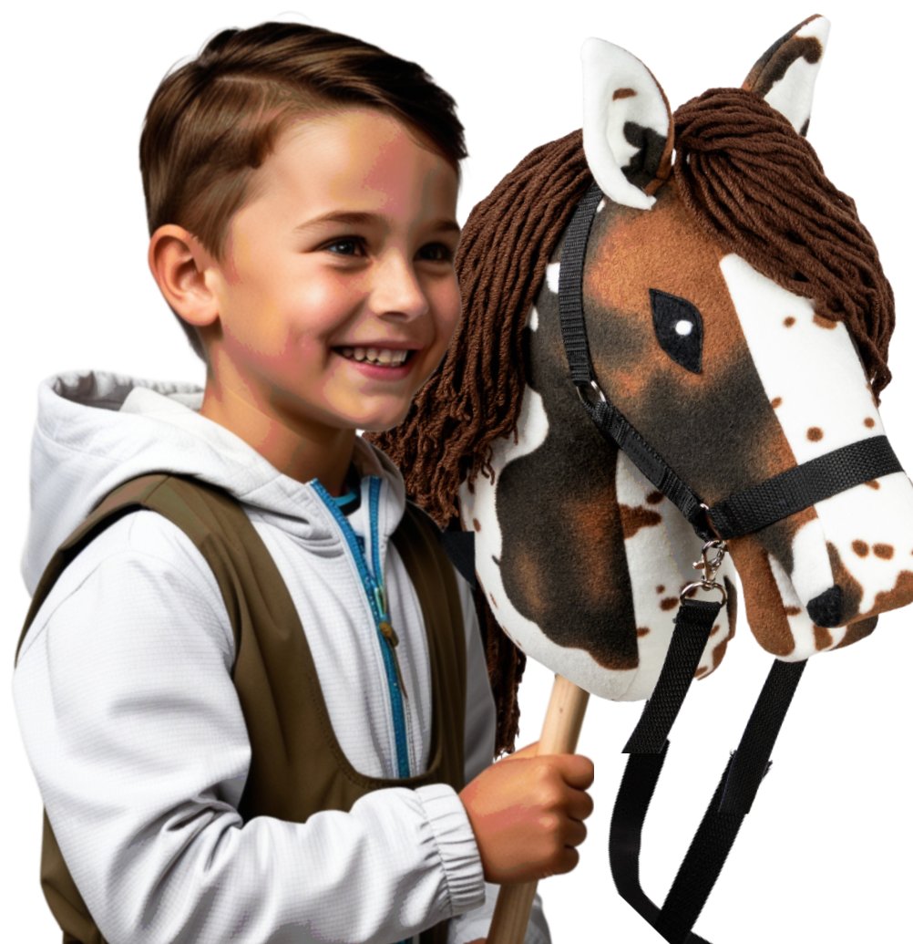 KONIK NA KIJU patyku Hobby Horse do zabawy na zawody PRODUKCJA PL Duży A3