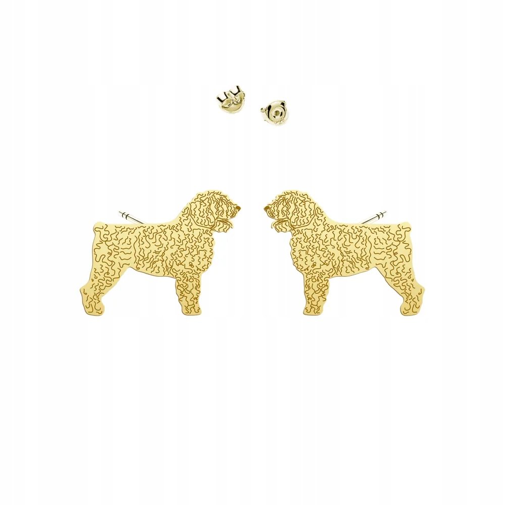 Kolczyki Złote z psem Hiszpański Pies Dowodny 925 Biżuteria DEDYKACJA