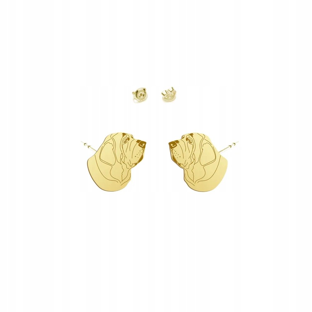Kolczyki Złote z psem Mastif Hiszpański 925 sztyfty Prezent DEDYKACJA