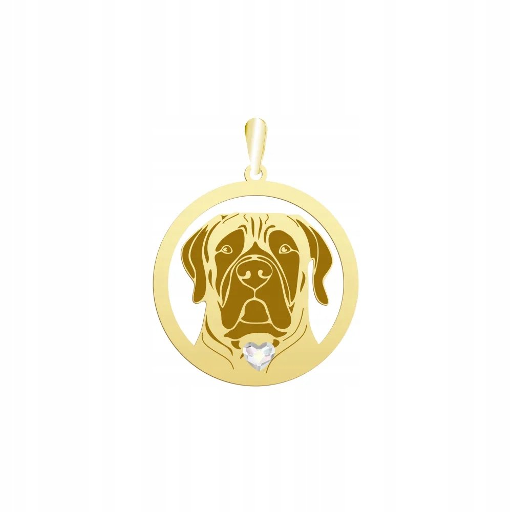 Zawieszka Złota z psem rasy Boerboel 925 Urodziny Prezent Biżuteria GRAWER