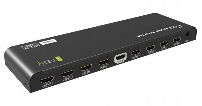 Rozdzielacz / Splitter Techly HDMI2-4K8HDR HDMI 2.0 1x8 4K 60Hz HDR EDID