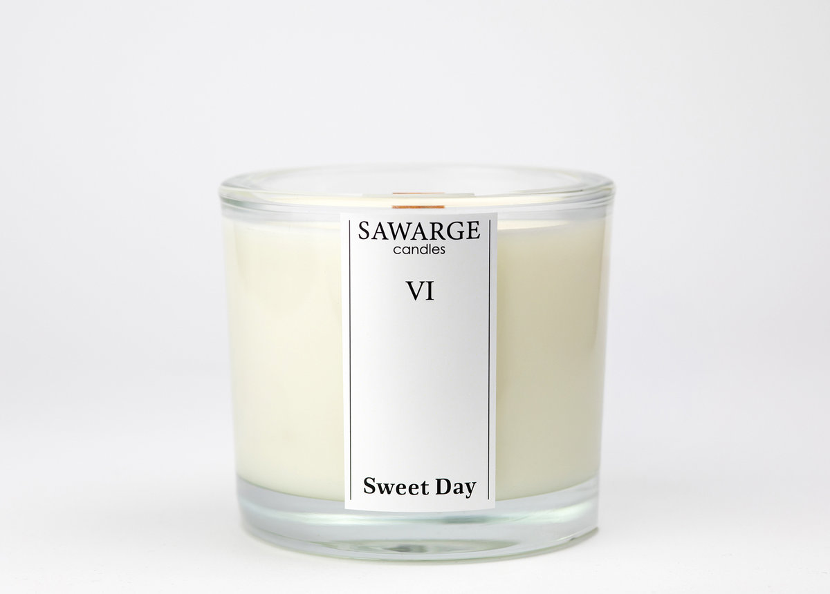 Świeca Zapachowa Sojowa 200g / Mleczne cukierki drewniany knot, 40h/Sawarge Candles