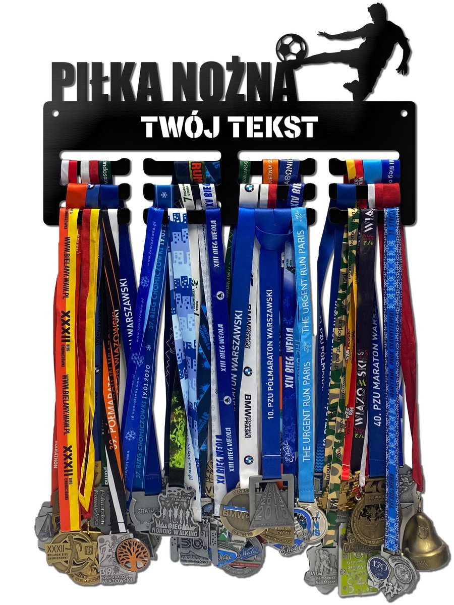 Wieszak na medale PIŁKA NOŻNA twoje imię dowolny tekst 163.1