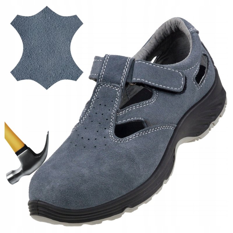 Buty robocze Sandały ochronne Skórzane Lekkie z Metalowym Noskiem BHP r. 39