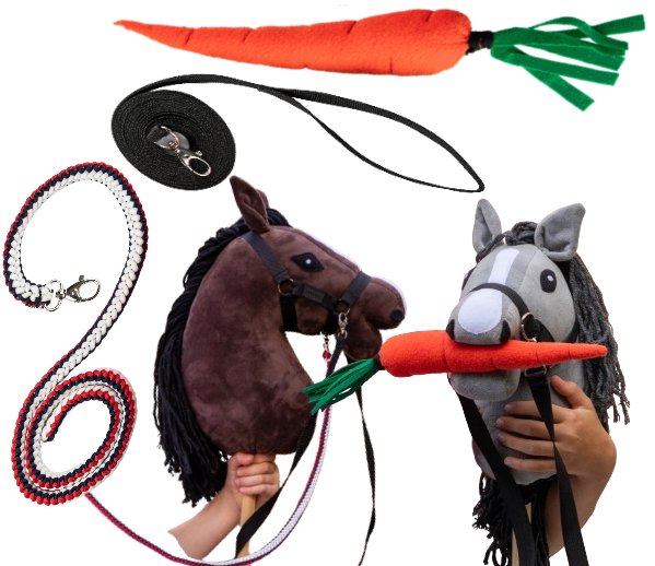 Akcesoria Konika Hobby Horse 3w1 Marchewka Pluszowa Uwiąz Lonża jeździecka